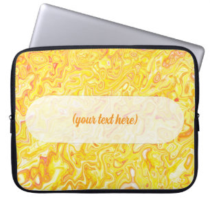 Honey Lemon Yellow Marble Texture Abstract Liquid Laptop Sleeve