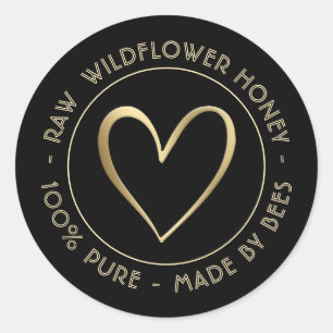 HONEY LID JAR LABEL -  100% PURE MADE BY BEES