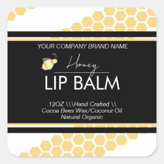Honey Lip Balm Business Packaging Square Sticker