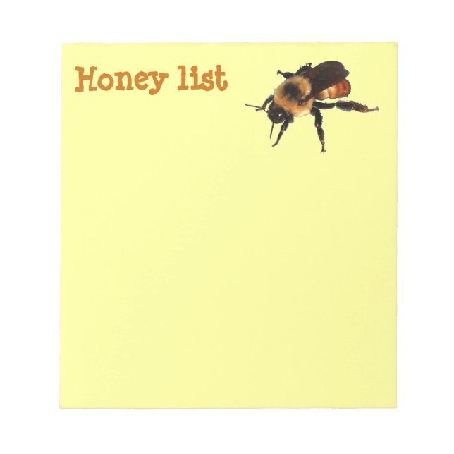 Honey List with Bee Notepad (Front)