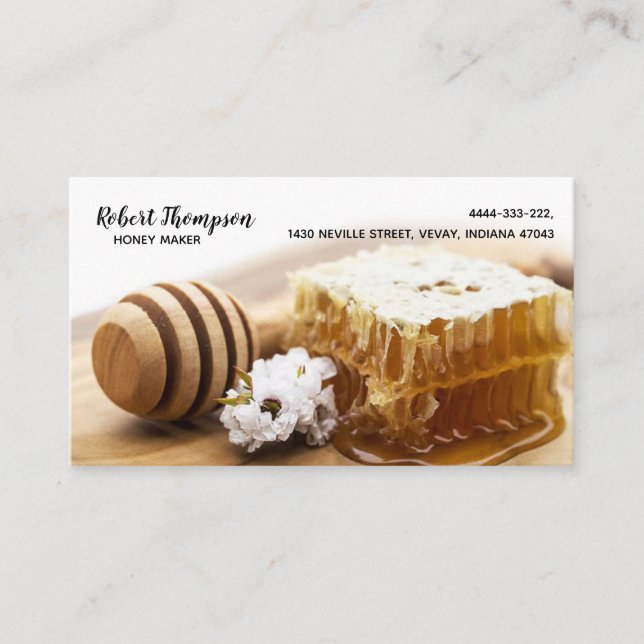 Honey Maker Beekeeper Bee-Master Bee-Eater Apiaris Business Card (Front)