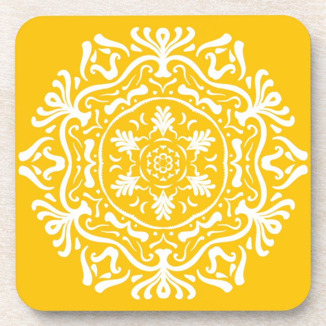 Honey Mandala Coaster (Front)