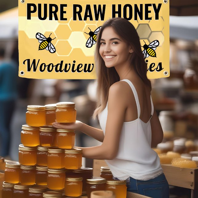 Honey Market Sign Bee Honeycomb Pure Raw Honey (Creator Uploaded)