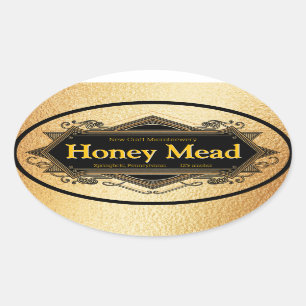 Honey Mead Golden Microbrewery Oval Sticker