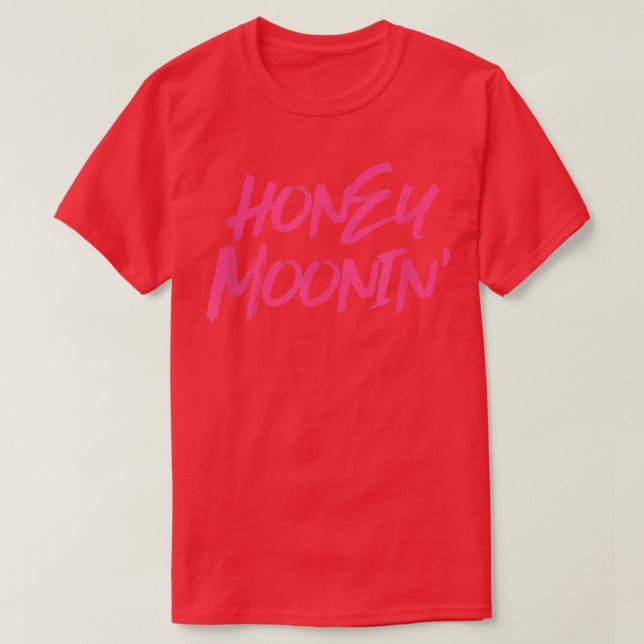 Honey MooninCouples Matching Pink Honeymoon Vacati T-Shirt (Design Front)