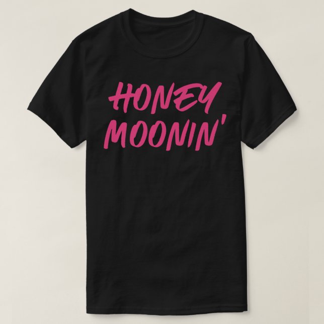 Honey MooninMarried Couples Matching Honeymoon Cut T-Shirt (Design Front)