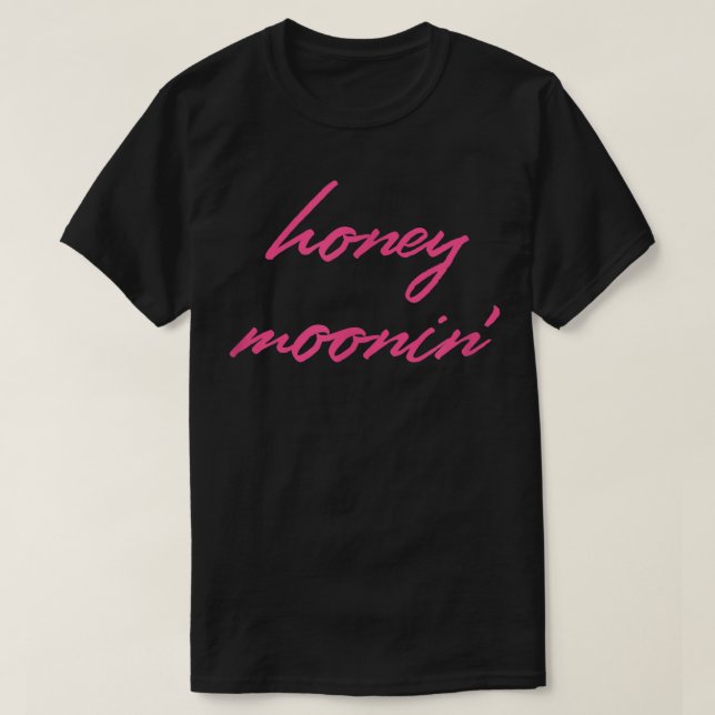 Honey MooninPink Matching CouplesHoneymoon Vacatio T-Shirt (Design Front)