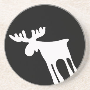 Honey / Moose, white Coaster