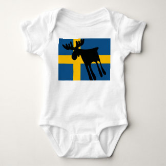 Honey / Moose with Swedish flag Baby Bodysuit