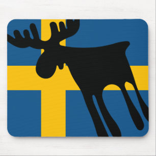 Honey / Moose with Swedish flag Mouse Pad