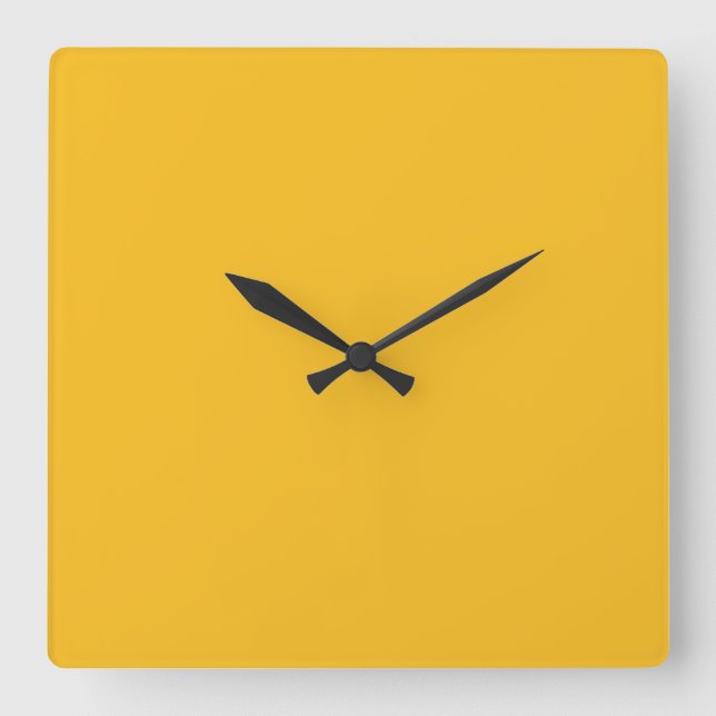 Honey Mustard Yellow Solid Trend Colour Background Square Wall Clock (Front)