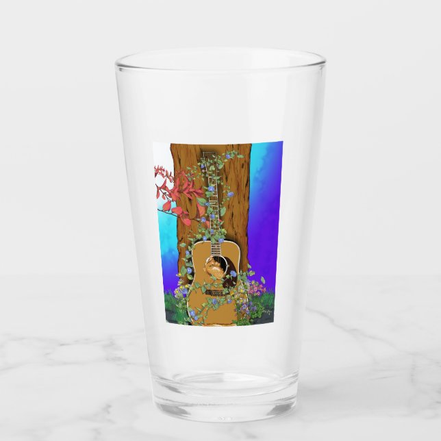 “Honey” Nature reclaimed guitar artwork Glass (Front)