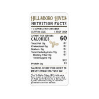 Honey Nutrition Facts Infant Warning Apiary Name