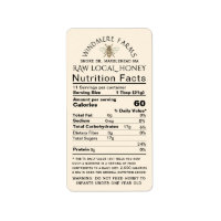 Honey Nutrition Infant Warning & Bee Address Size