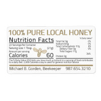 Honey Nutrition Little Bee Address Labels