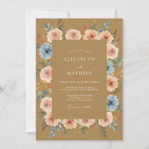 Honey Peach Petal Wedding Invitation