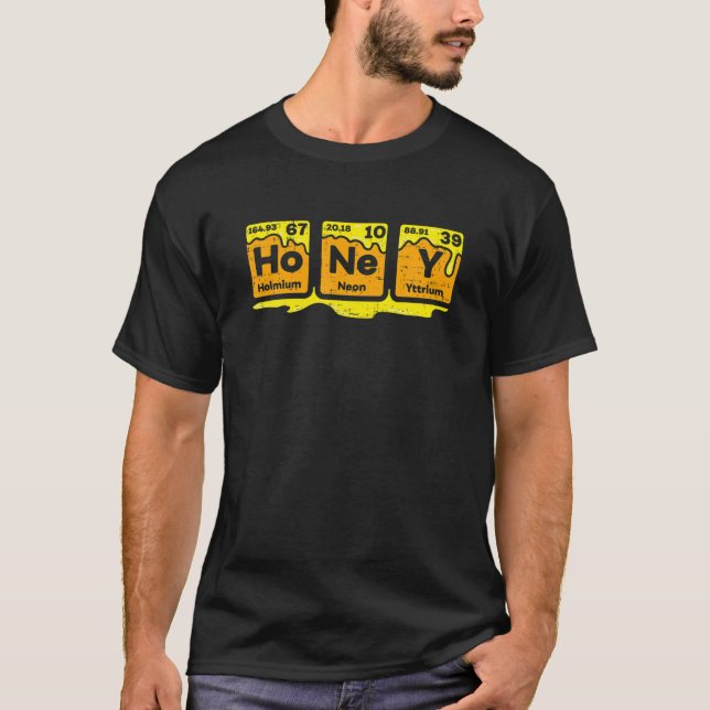 Honey Periodic Table Beekeeper Bee Hives Gift Idea T-Shirt (Front)