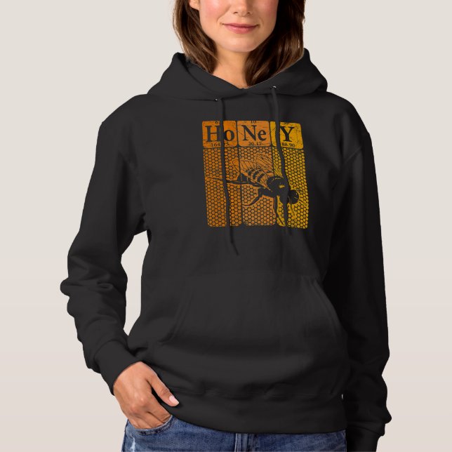 Honey Periodic Table Elements Beekeeper Retro Apia Hoodie (Front)