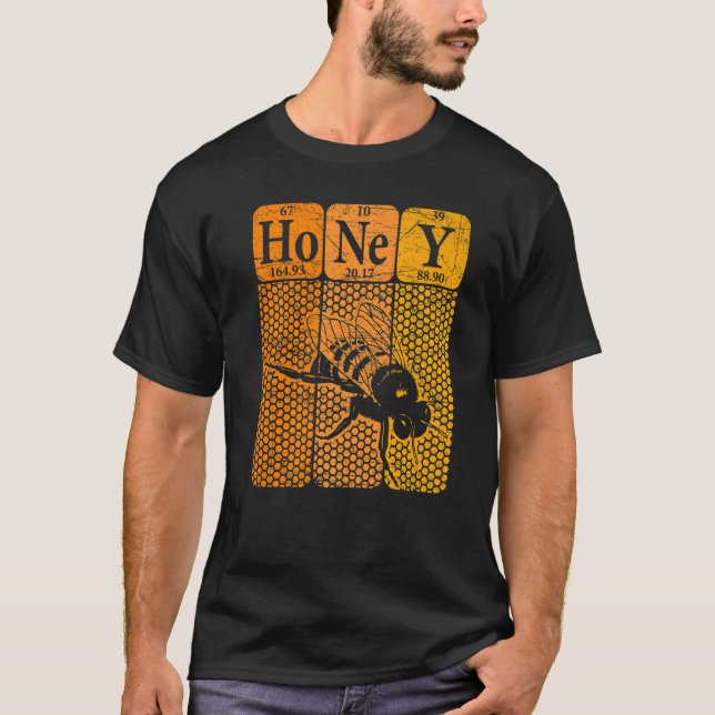 Honey Periodic Table Elements Beekeeper Retro Apia T-Shirt (Front)