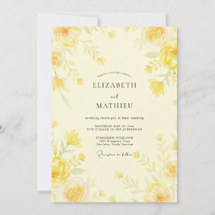 Honey Petal Painted Wedding Invitation