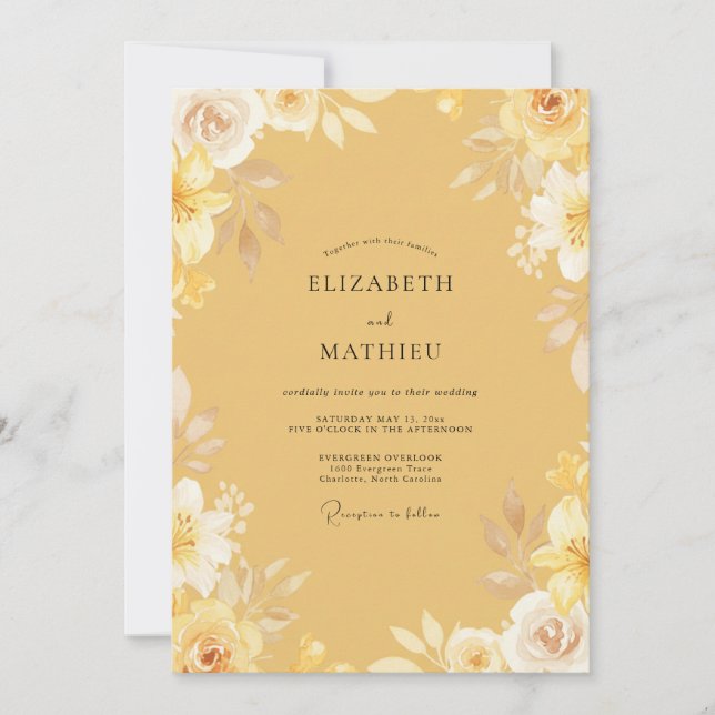 Honey Petal Wedding Invitation (Front)