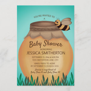 Honey Pot and Honeybee Baby Shower Invitation
