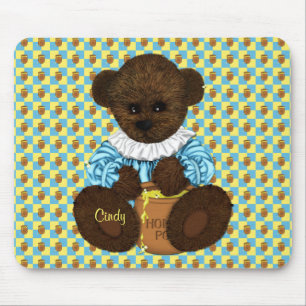 Honey Pot Bear (blue-yellow) Mousepad