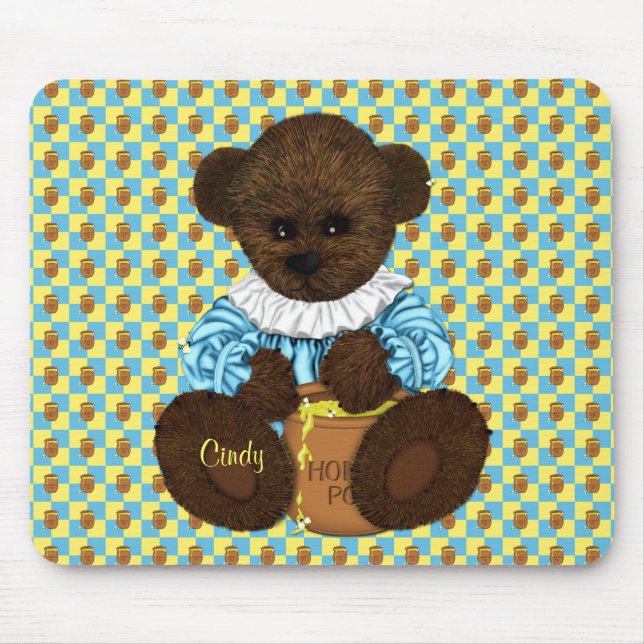 Honey Pot Bear (blue-yellow) Mousepad (Front)