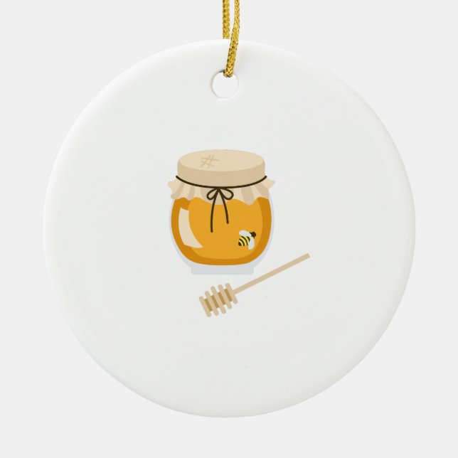 Honey Pot Ceramic Ornament (Front)
