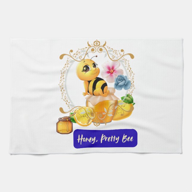 Honey, Pretty Bee Tea Towel (Horizontal)