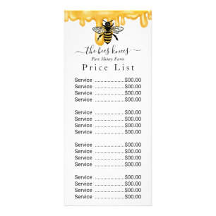 Honey Price List Custom Price list Rack Card