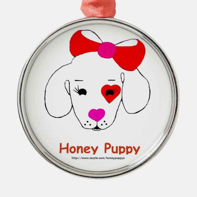 Honey Puppy  Ornament (Front)