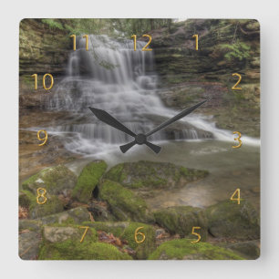 Honey Run Falls, Ohio Square Wall Clock