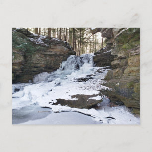 Honey Run Waterfall in Winter, Millwood, OH Postcard