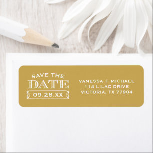 Honey Save the Date Wedding Return Address Label
