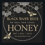 Honey Sign Beekeeper Promotional Black Honeycomb<br><div class="desc">Classy eye-catching Apiary Faux Canvas Print. Great for Farmer's Markets and Fairs.</div>