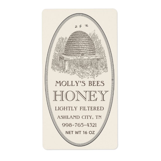 Honey Skep with Border Shipping Ivory  (Front)