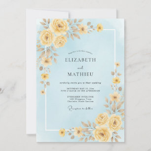Honey Sky Petal Wedding Invitation