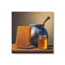 Honey Still life - Wrapped Canvas Print