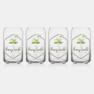 Honey Suckle Design Can Glass