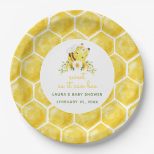 Honey Sweet as it can Bee Baby Shower Paper Plate