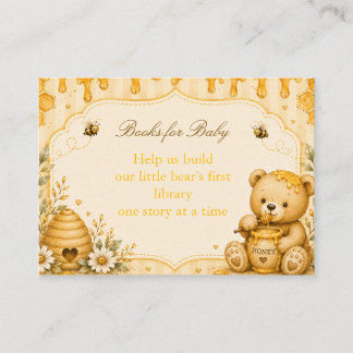 Honey Teddy Bear Baby Shower Enclosure Card