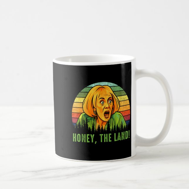 Honey The Land Funny Retro Sunset Forest  Coffee Mug (Right)