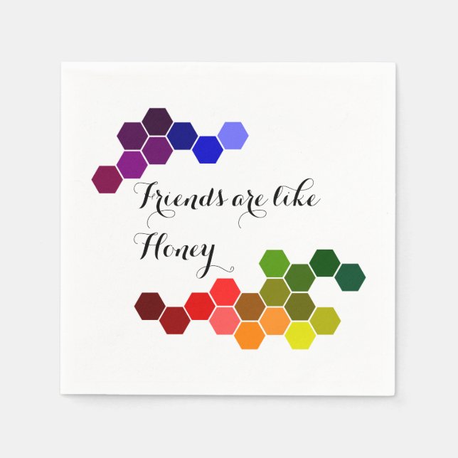 Honey Theme With Positive Words Napkin (Front)