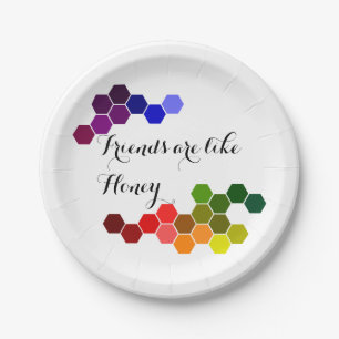 Honey Theme With Positive Words Paper Plate
