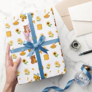 Honey-themed wrapping paper