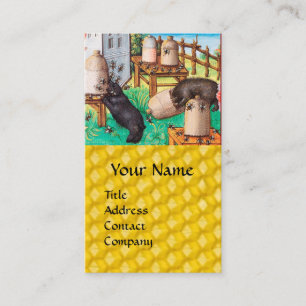 HONEY THIEF BEARS,BEES,BEE HIVES Mediaeval Apiaris Business Card
