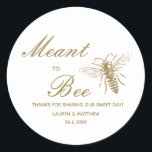 Honey Wedding Thank You Classic Round Sticker<br><div class="desc">Modern,  simple design in soft gold inspired colour and brown for your personalised stickers/labels. Customise it for yourself!</div>