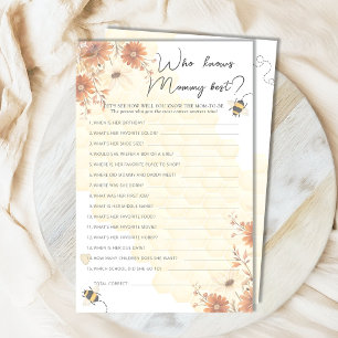 Honey Wildflower Baby Shower Who Knows Mummy Best