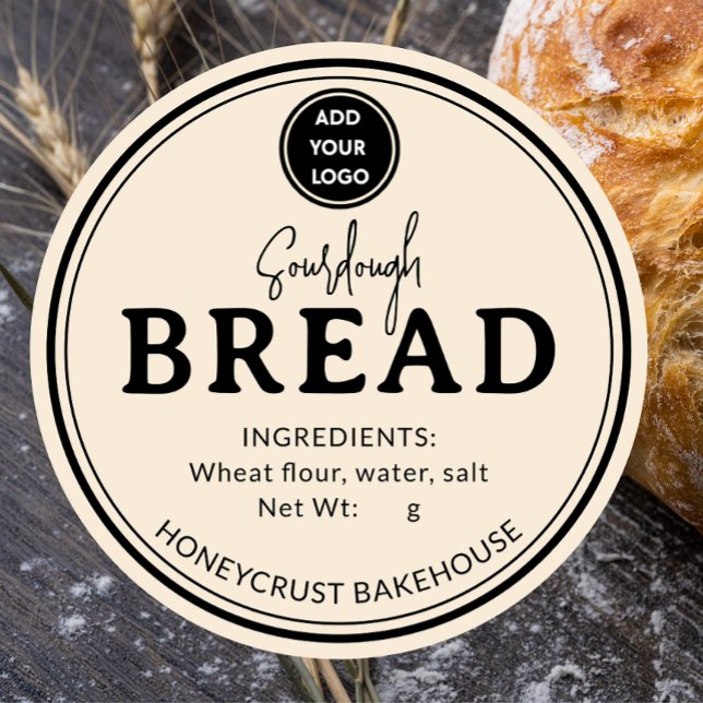 Honey Yellow Bakery Sourdough Bread Label Sticker (Creator Uploaded)